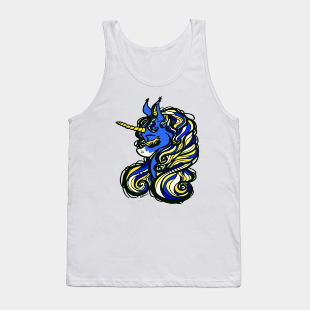 Los Angeles Football Unicorn Tank Top by Jan Grackle